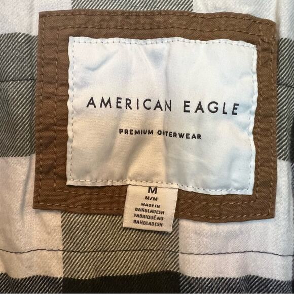 NWT American Eagle Jacket Brown Canvas Button Jacket Medium Duck Barn Worker‎ - Picture 9 of 10
